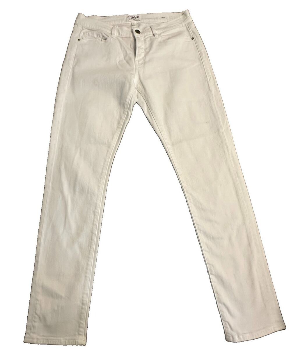 FRAME Denim Womens White Slim Straight Leg Pants Jeans Size 27